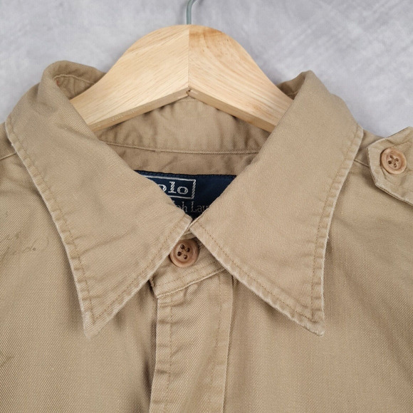 Polo Ralph Lauren Shirt Mens XL Button Up Military Surplus Cargo Aztec Printed - Picture 2 of 16